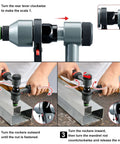 Pro Grade Rivet Nut Tool Kit With Nutsert Gun in use on metal frame, showing setup and operation steps for DIY projects.