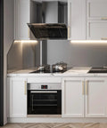 Modern kitchen with 10 Pack Five Inch Champagne Bronze Cabinet Pulls Solid Zinc Alloy For Kitchen Cabinets