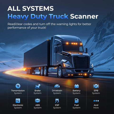Image of Heavy Duty Truck Scanner NL102 Pro Grade Full System Diagnostic Tool showcasing compatibility with truck systems.