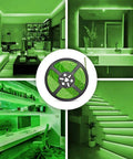 Green LED Strip Lights 32.8Ft Waterproof IP65 Dimmable SMD2835 600 LEDs 12V Cuttable Tape For Cabinet Car Bar Bedroom