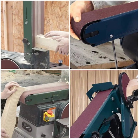 Sanding Belt 4 By 36 Inch 80 Grit For Belt Sander Heavy Duty Wood Metal And Paint Sanding Pack Of 5 Belts in use on wood.