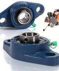 Two Pack Pillow Block Bearing Set For Husqvarna FS400 And FS400LV Walk Behind Concrete Saws Replacement For 543045052