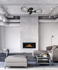 Vintage Wire Cage Semi Flush Mount Ceiling Light 3 Light Industrial Black Metal Fixture in modern living room.