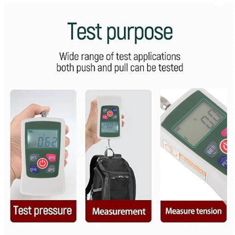 Portable Digital Force Meter 100N Push Pull Tester For Industrial Use With Three Measurement Modes And Four Unit Options High Accuracy Sensor Compact Handy For Field And Lab Tests, handheld