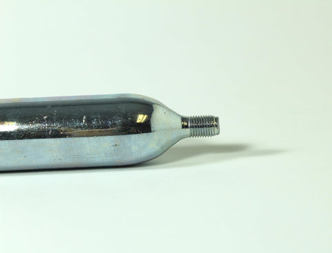 Side view of Beefy 38 Gram CO2 Cartridge With 3/8-24 Threaded Neck 50cc Gas Cylinder for various applications