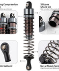 Oil Filled RC Shock Absorber Kit Four Piece Upgrade With Beefed Up Damping 1/10 Scale 70mm Front And 95mm Rear Dampers diagram