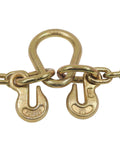 Beefy 5/16 Inch Grade 70 V Chain Bridle With RTJ Cluster Hooks And Grab Hooks, 3 Ft Legs, Tow Truck Chains close-up