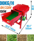 Red Electric Hay Cutter Machine For Farm 800 Kilograms Per Hour Workhorse Cutter With Automatic Conveyor Feeding And Variable Speed Gear 110V 60Hz