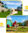 Backyard Dog Zip Line Runner Kit 150Ft Overhead Trolley System with heavy duty tie out cables for two pups in unfenced yard and campground.