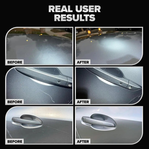 Gray And Silver Scratch Remover Kit For Cars Easy Fix For Deep Scratches And Swirls With Buffer Pad Rubbing Compound Safe On All Paint Types 8.4 Fl Oz user results before and after images
