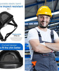 All In One Pro Grade Full Face Shield With Anti Fog Protection displayed with replaceable filter and adjustable design