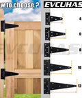 4 Inch T Strap Gate Hinges 2 Pack Heavy Duty Black Tee Hinges For Wooden Fences And Yard Gates Made From Solid Iron, size comparison chart