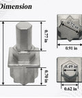 Ebrmeiwo 7431 Sailing Cordless Drill And Winch Adapter dimensions showing 1.93 in height and 0.70 in width, heavy duty metal.