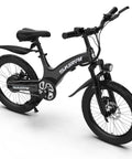 Power Up Kids Electric Bike With 250W Brushless Motor, 25.2V 7Ah Battery, Three Speeds Up To 15.5 MPH, Ultra Light Magnesium Alloy Frame, Safe Fun Ride For Ages 6 To 10 black kids electric bike with fat tires and front light