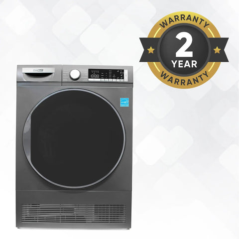 Killer Compact Washing Machine With 2.2 Cu Ft Auto Sense Water Level Detection 1400 Rpm Spin showing sleek titanium frame and LED panel.