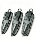 Three Piece Portable Fixed Blade Knife Set with sheath and pocket clip for camping, fishing, hunting, stainless steel blades.