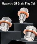 Top Tier 5-Piece Stainless Steel Magnetic Oil Drain Plug Kit For Polaris RZR Ranger General Sportsman Heavy Duty Gearcase Engine Fill Set Replaces 7052306 2203738 2203739 3234756 3234755 With Washers, 5 plugs shown