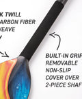 Making Waves Design Adjustable Carbon Fiber Dragon Boat Paddle With LeverLock IDBF Approved Lightweight 20 Oz showing 3k carbon fiber weave