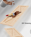 DIY staining of 32 Inch By 80 Inch Sliding Barn Door With 5.5 Foot Hardware Kit And Handle Included Easy Install DIY Assembly K Frame