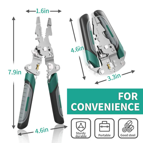 18 In 1 Wire Stripper Cutter Foldable Tool With Portable Storage Bag And Multifunctional Crimper And Stripper Electrical Pliers
