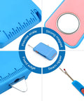 Magnetic Sewing Machine Seam Guide 4 In 1 Edge Guide With Built In Seam Ripper and Ruler for Cuffs Plackets Topstitching ABS Blue