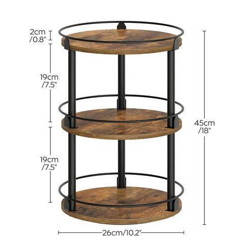 3 Tier Lazy Susan Spice Rack Rotating Turntable Organizer For Cabinet, Countertop And Pantry Spins Smooth Like A Boss SR23BR 10.2 X 10.2 X 18 Inches