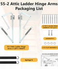 55-2 Attic Ladder Hinge Arms With Springs For Ladders Made After 2010 Fits Mk5 WU2210 W2208 W2210 hardware set