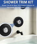 Upgrade Your Drip-Free Bath With This Sleek Matte Black Shower Trim Kit Made For Moen Chateau T470 Single Handle Faucets For A Fresh New Look That Totally Slays In Any Home. matte black shower trim kit with acrylic knob and wall plate for Moen T470