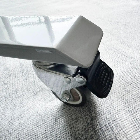 Four Pack 2 Inch Locking Dual Wheel Casters With Brakes And 360 Degree Swivel For Heavy Duty Standing Desks Or Carts, M8 Threaded Stem, 70mm Wide Footprint For Stability On All Floor Surfaces