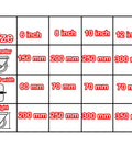 Size chart for Heavy Duty Swivel Caster Wheel With Puncture Proof Rubber Treads And Quiet Ball Bearings showing dimensions.