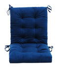 Set Of 2 37x18 Navy Blue Outdoor Dining Chair Cushions With Ties Water Repellent And UV Safe Patio Seating Cushions For Garden Furniture