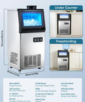 Beast Mode Ice Maker For Home Bar, 100 Lbs Per Day, Freestanding Or Undercounter, Stainless Steel, LED Display