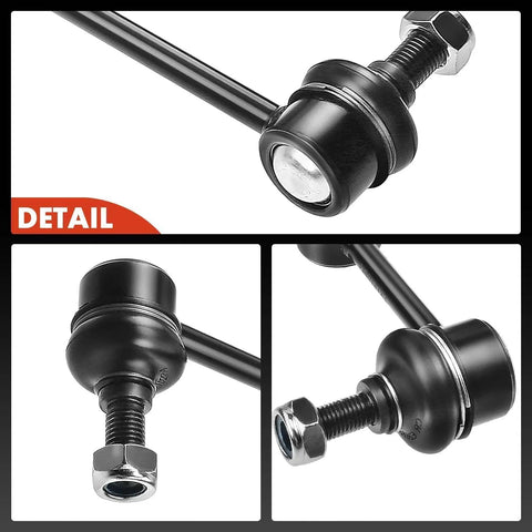 Front And Rear Sway Bar End Link Kit For Honda CR-V 2007 To 2016 Beefed Up Stabilizer Links With Grease Packed For Smooth Operation Tougher Durability And Quick Install, black steel link close-up