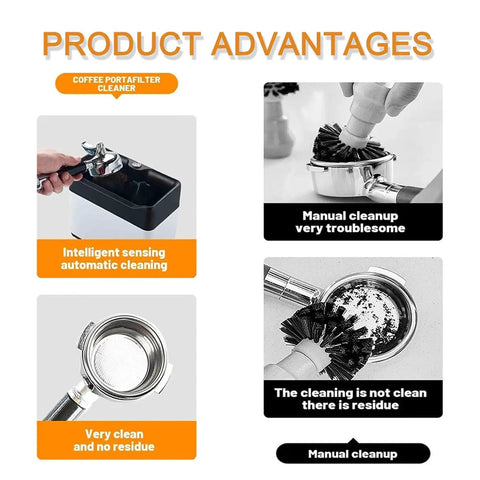 Image showcasing Reliable Automatic Electric Coffee Knock Box Engineered For Hassle-Free Espresso Filter Washing and automatic cleaning features.