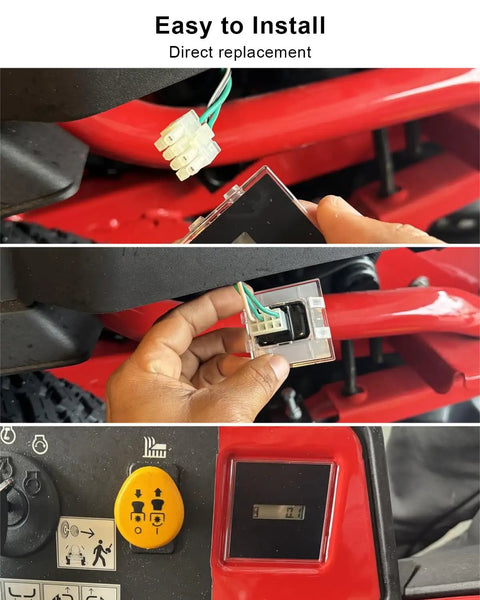 Hour Meter Replacement 925-06170B For Lawn Tractors And Zero Turn Mowers, Plug And Play Fit For GT LGT LTX RZT Z Force Series, Replaces 925-06170A 925-06154, Durable Electrical Meter Module With Simple Install installed on mower panel