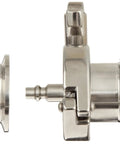 Sanitary Air Blow Check Valve 316L Stainless Steel, 2 Inch NPT Female, EPDM Seat And Gasket, side view with components