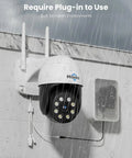 4K 8MP Outdoor Security Camera With Pan And Tilt, Wireless Home Surveillance, Dual Band WiFi, installed outside with rain