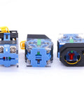 Back view of Momentary Push Button Switch 22mm 1NO 1NC With Red Yellow Green Buttons, Beefy Build, LA38-11 Series