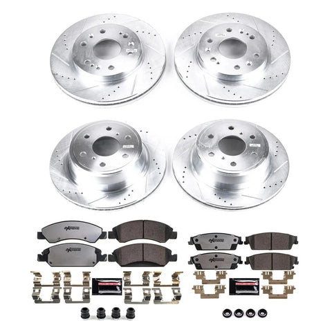 PowerStop brake kit: 4 drilled/slotted rotors with carbon ceramic pads for Silverado/Sierra 1500.