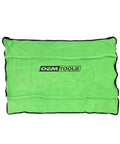 Magnetic Fender Cover For Mechanics, 42 By 24 Inch Soft Shield shown flat, green fabric with black edges, removable easy cleaning
