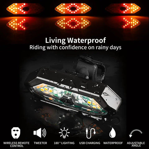 Lit Turn Signal For Electric Scooters With USB Remote, Adjustable Base, Tail Light Blinker, Easy Install, Compatible With Xiaomi M365 Pro 1S Ninebot Max G30 G30D Segway Scooters