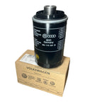Volkswagen Engine Oil Filter 06J 115 403 Q Replacement resting on packaging box