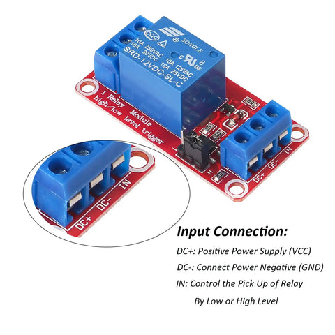 12 Pack 12V Relay Module 1 Channel Board With Optocoupler For High And Low Level Trigger Supports 250V 10A AC And 30V DC