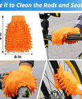 Person cleaning bike frame and wheels with 7 Piece Bike Cleaning Brush Kit For Chain And Frame All In One Bicycle Cleaning Set