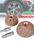 Heavy Duty Tire Buffing Wheel With Carbide Grinding Head For Coarse Polishing And Repair Jobs On Tough Rubber Tires 55mm and 42mm sizes