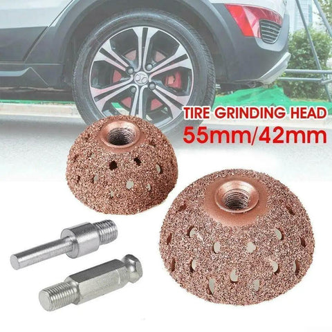 Heavy Duty Tire Buffing Wheel With Carbide Grinding Head For Coarse Polishing And Repair Jobs On Tough Rubber Tires 55mm and 42mm sizes