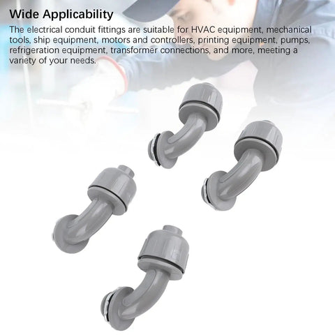 20 Piece 90 Degree Liquid Tight Connectors 1/2 Inch NPT Nylon Electrical Conduit Fitting Durable Nylon 6 for HVAC and mechanical tools.