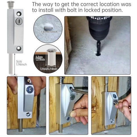 Keyed Sliding Patio Door Lock With Spring Loaded Latch And Two Keys For Enhanced Home Security in installation process