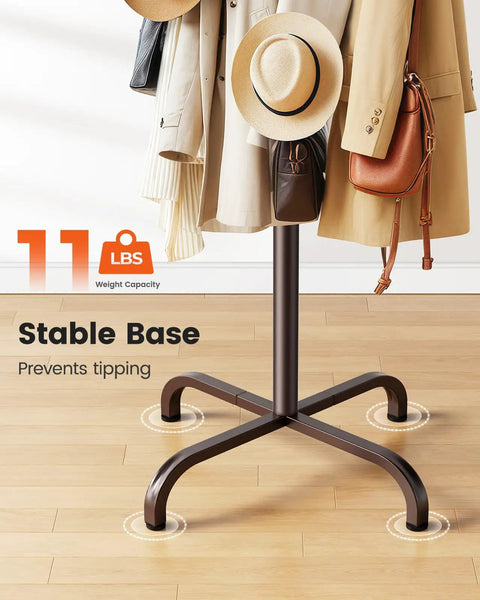 14 Hook Freestanding Coat Rack Stand For Entryway Hallway Bedroom And Office Metal Coat Tree Hat Rack with stable base