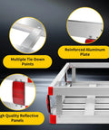 Aluminum Cargo Carrier With High Side Rails For 2 Inch Hitch Receiver Trailer Hitch Mount showing design features.